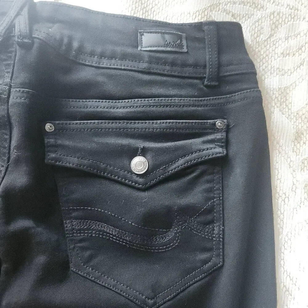 P9  Angels Forever Young black casual curvy skinny pants - Picture 4 of 7